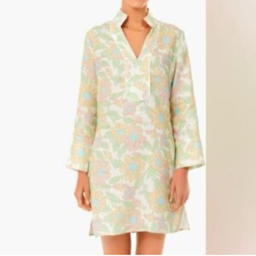 Sail to Sable Pastel Floral Tunic Dress in Mint, Pink & Sky Blue
